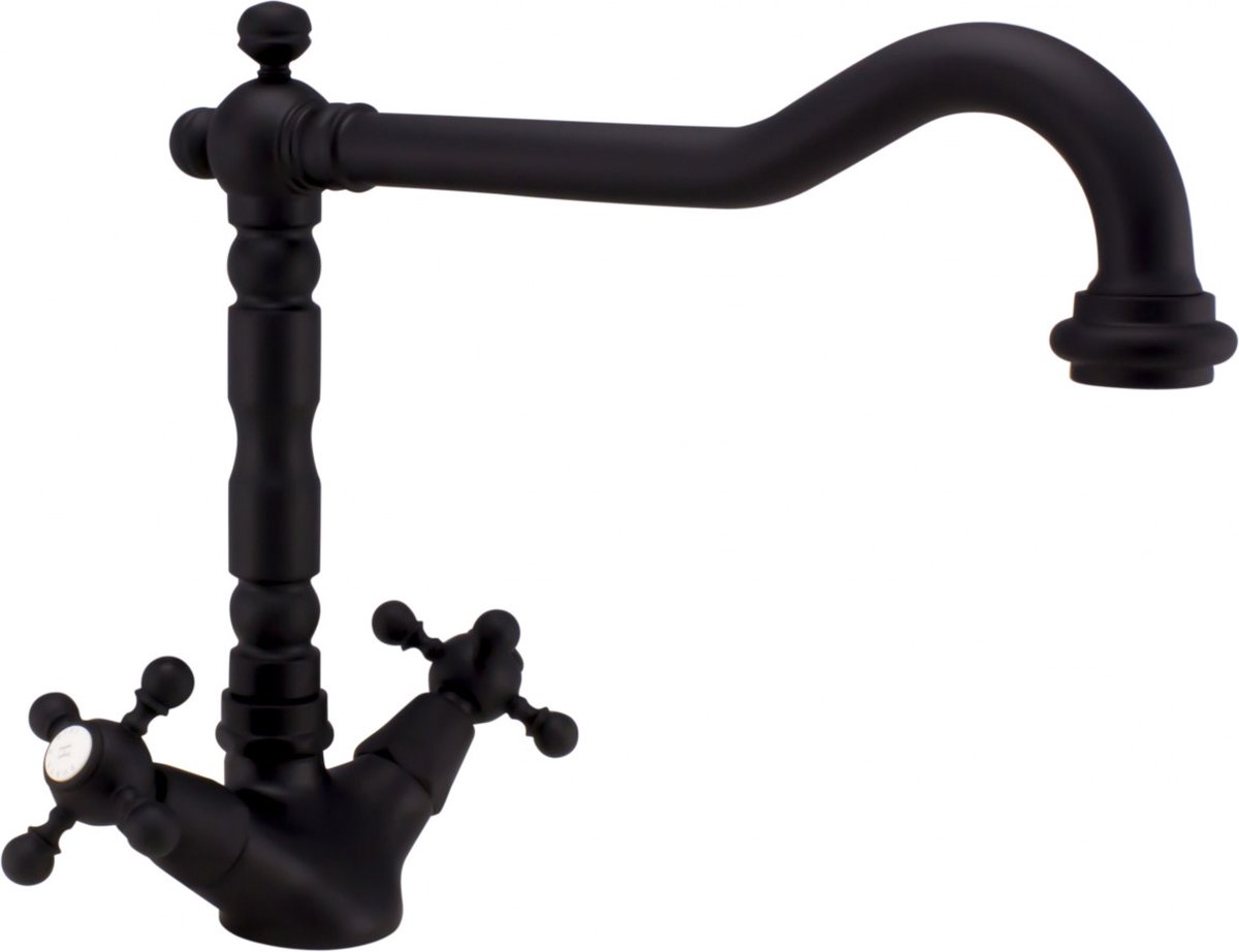 BOAOTX Faucet Kitchen Black Retro, Kitchen Faucet Antique, Sink Fixture 360° Rotatable, Amateur Kitchen Sink Mixer Tap Single Lever Country House Brass Oil Rubbed Bronze