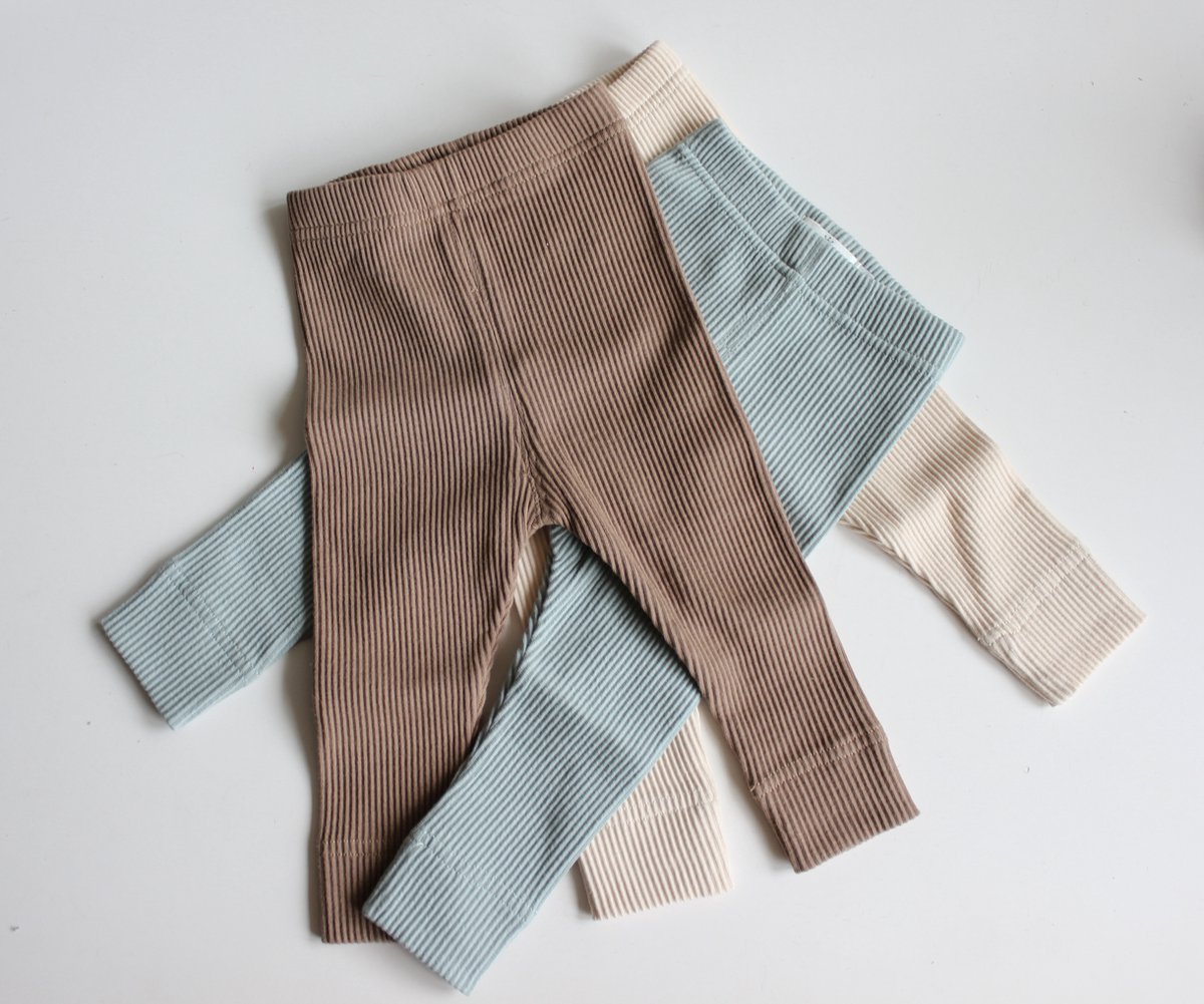 MiniMidi - Baby Legging Ribgebreid - Kinder Legging Ribgebreid - Brown 62/68