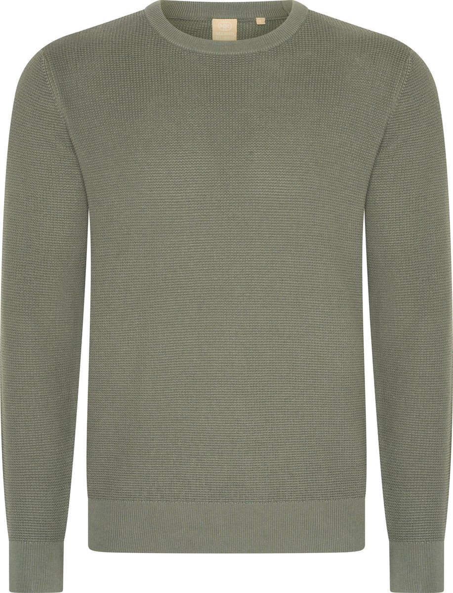 Mario Russo Waffle Pullover - Trui Heren - Sweater Heren - Agave Groen - L