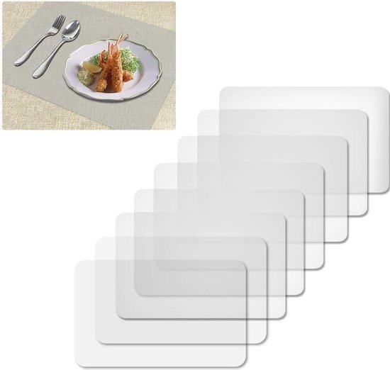 Sets de table en plastique transparent - lot de 8 - antidérapants et lavables - résistants à la chaleur