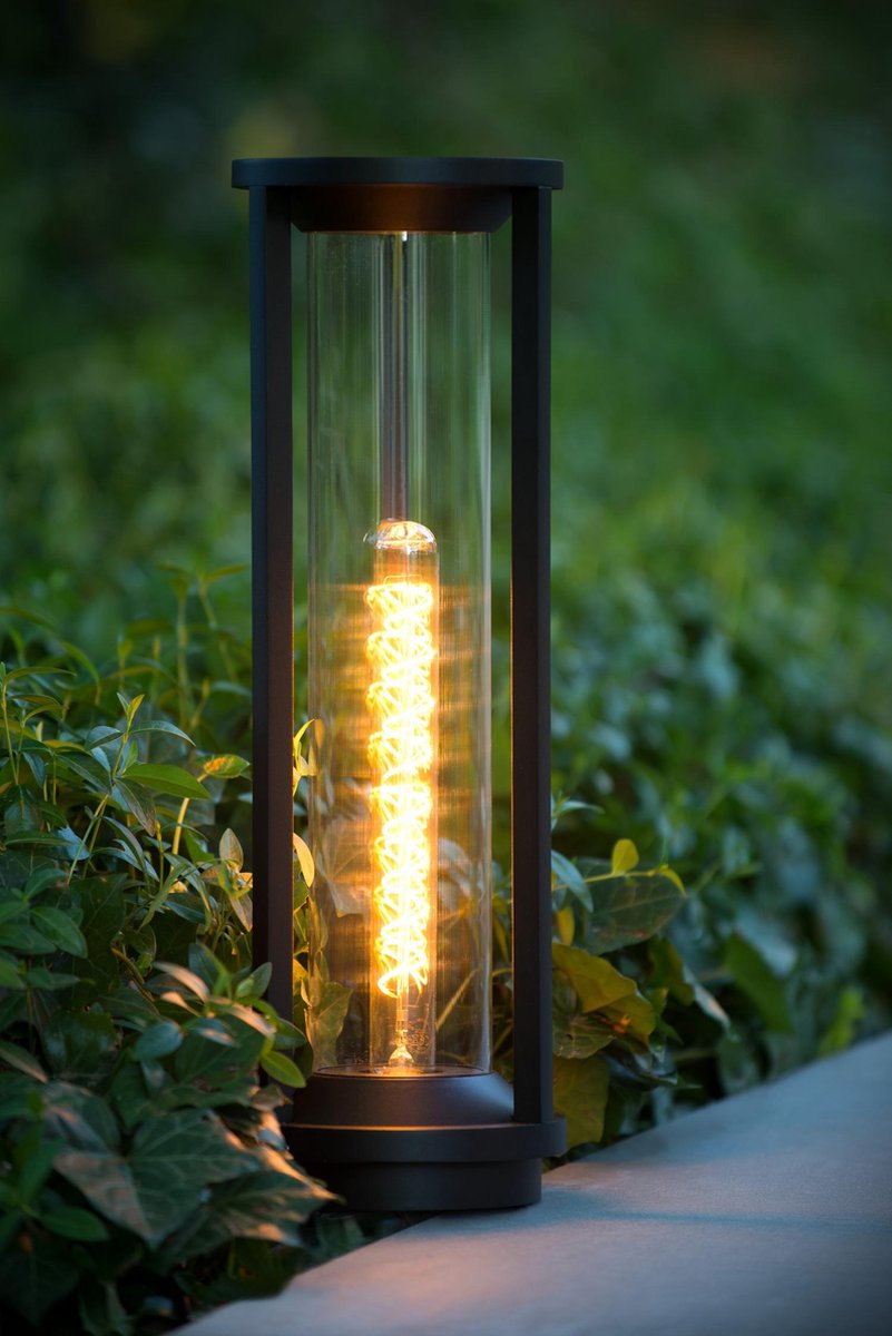 Lucide Cadix - Sokkellamp - Ø 16 cm - 1xE27 - IP65 - Zwart