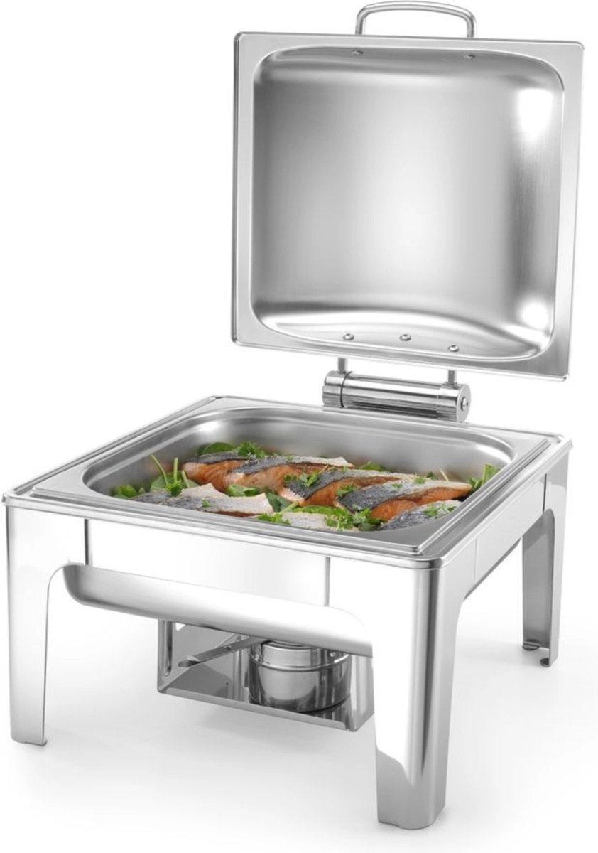 HENDI Chafing dish – GN 2/3 – satijnafwerking – 6L – roestvrij staal – met frictierem deksel