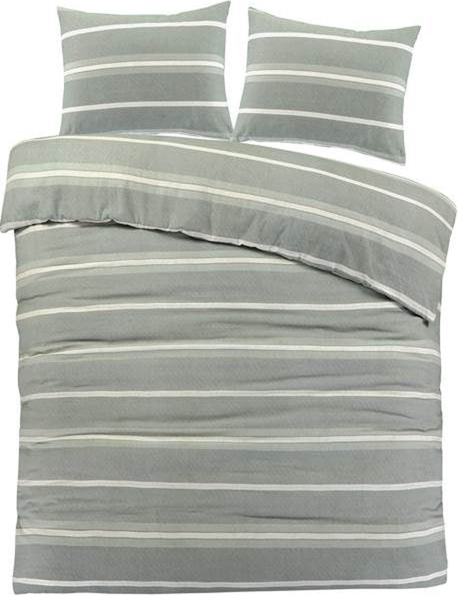 Day Dream Seefeld - Flanel - Dekbedovertrek - Tweepersoons - 200x200/220 cm - Groen