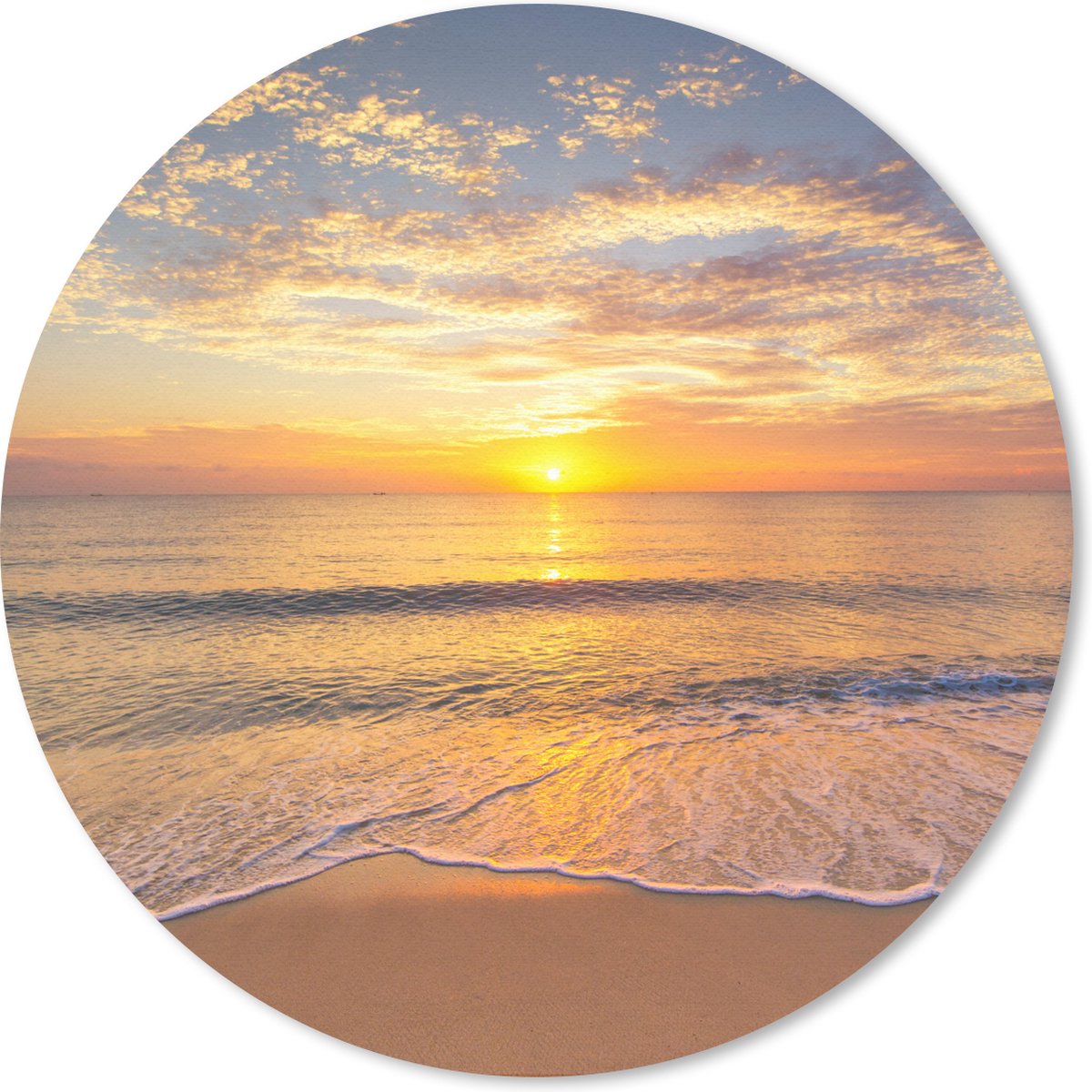 Muismat rond 40x40 cm - Mousepad Strand - Kleuren - Zon - Ronde muismatten
