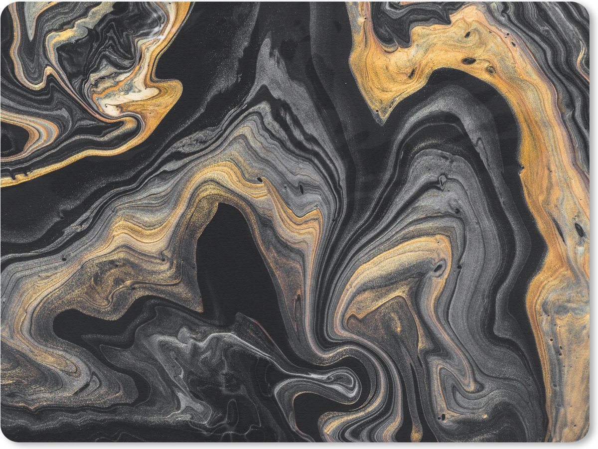 Muismat 23x19 cm - Mousepad Marmer - Acryl - Goud - Luxe - Abstract - Muismatten
