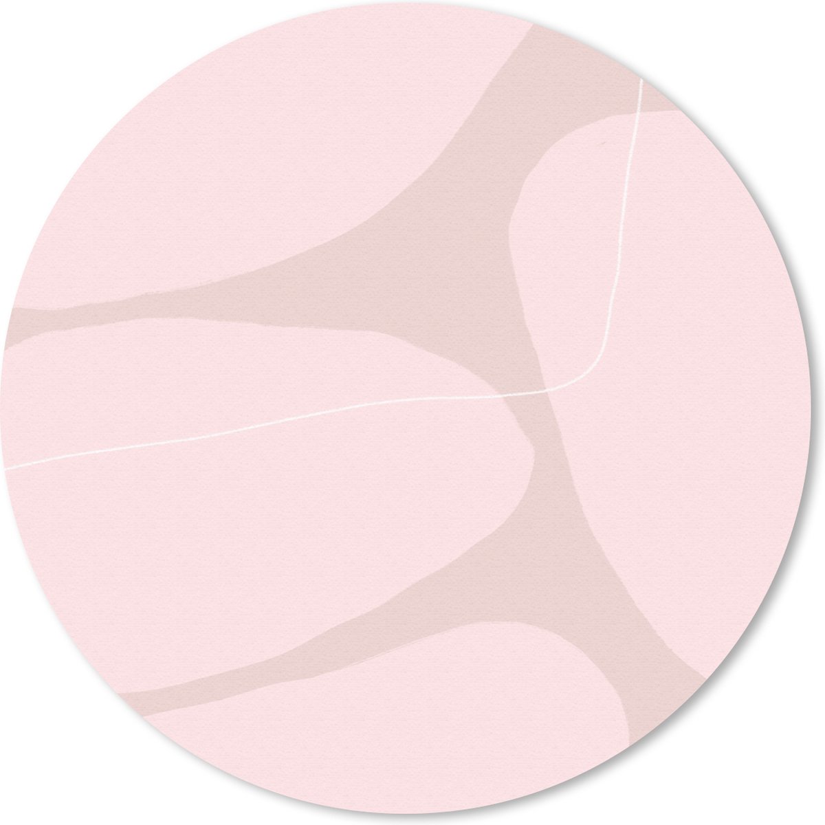 Muismat rond 30x30 cm - Mousepad Roze - Geometrische vormen - Abstract - Ronde muismatten