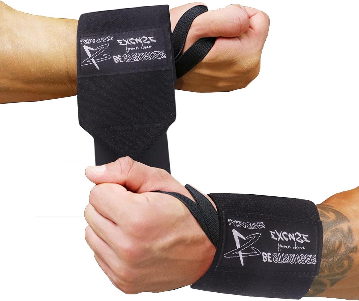 56 cm Professional Quality Weight Lifting Wrist Wraps with Heavy Thumb Loop - Powerlifting Cross Training Bodybuilding - Gym Training Strength Training for Men and Women