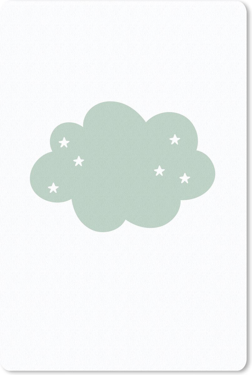 Muismat 18x27 cm - Mousepad Wolk - Meiden - Jongens - Sterren - Pastel - Kind - Muismatten