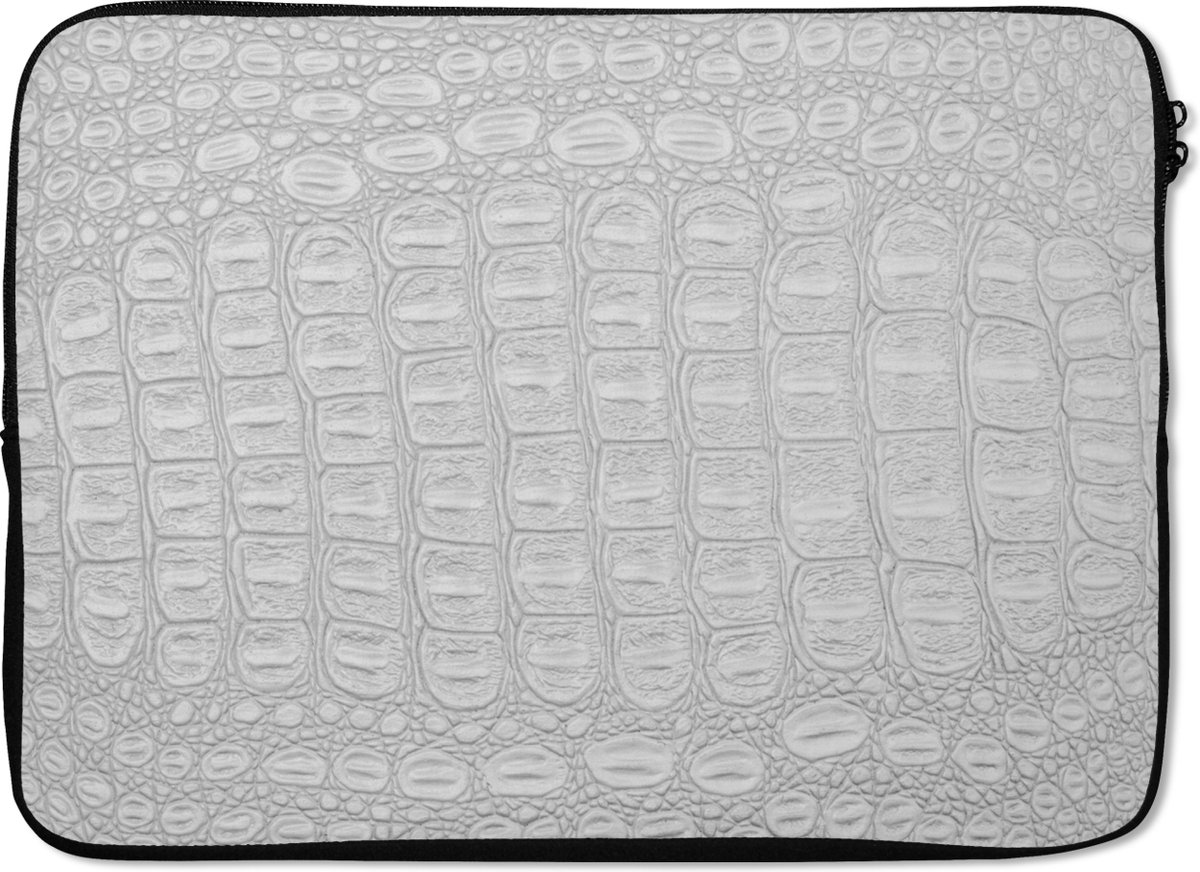 Laptophoes - Wit - Leer print - Dierenhuid - Laptop - Laptopcase - 13 Inch - Laptop sleeve