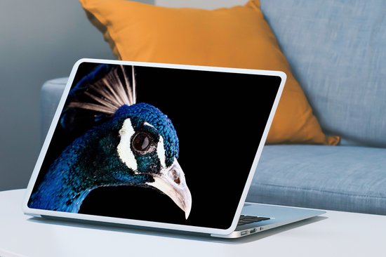 Sticker ordinateur portable - 17,3 pouces - Paon - Animal - Blauw