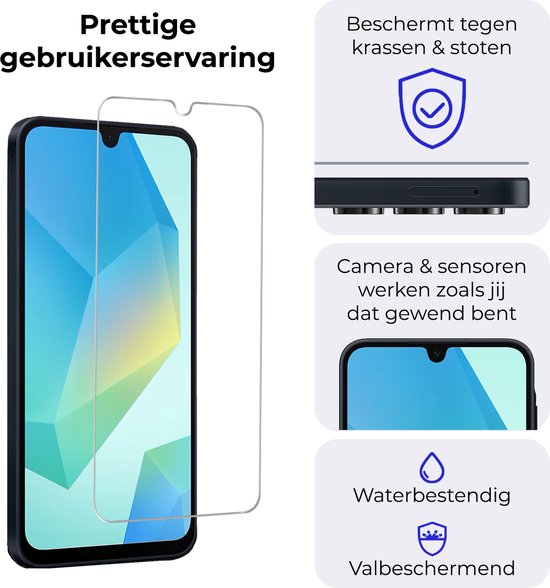 Protecteur d'écran adapté pour Samsung A16 Protecteur d'écran Glas Trempé Tempered Glass - Protecteur d'écran adapté pour Samsung Galaxy A16 Protecteur d'écran Couverture d'écran - 2 PACK