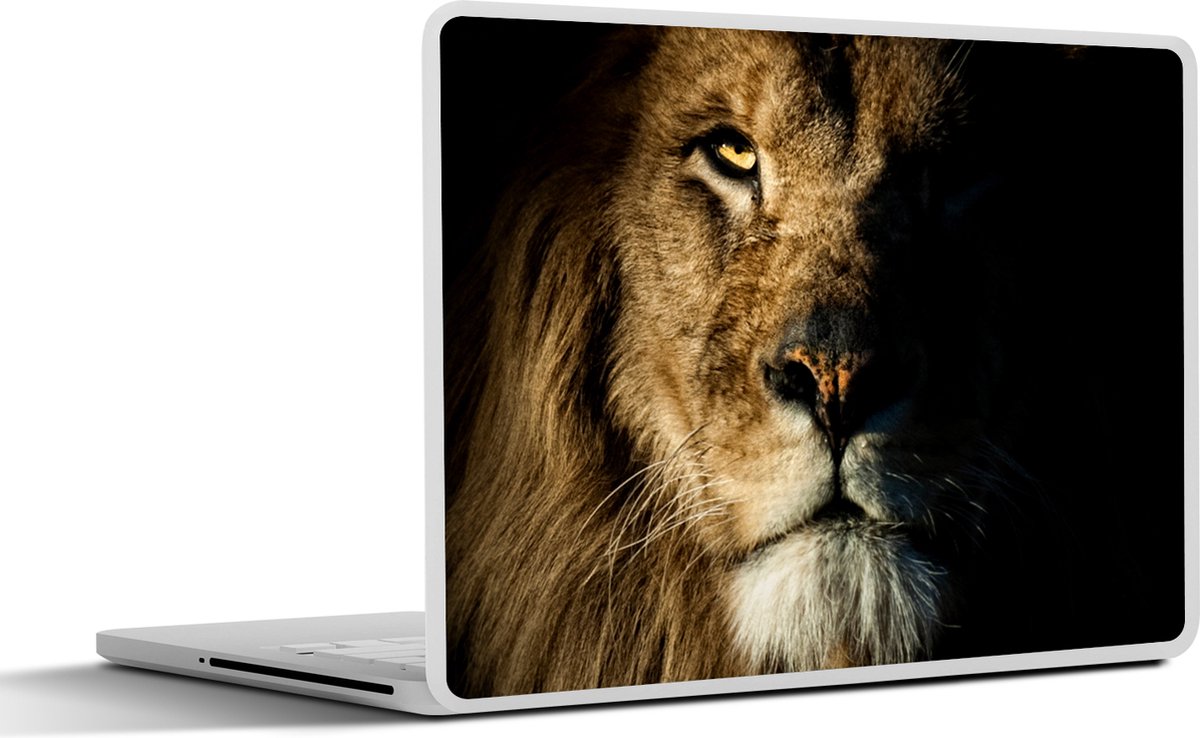Laptop sticker - 10.1 inch - Leeuw - Licht - Zwart - 25x18cm - Laptopstickers - Laptop skin - Cover