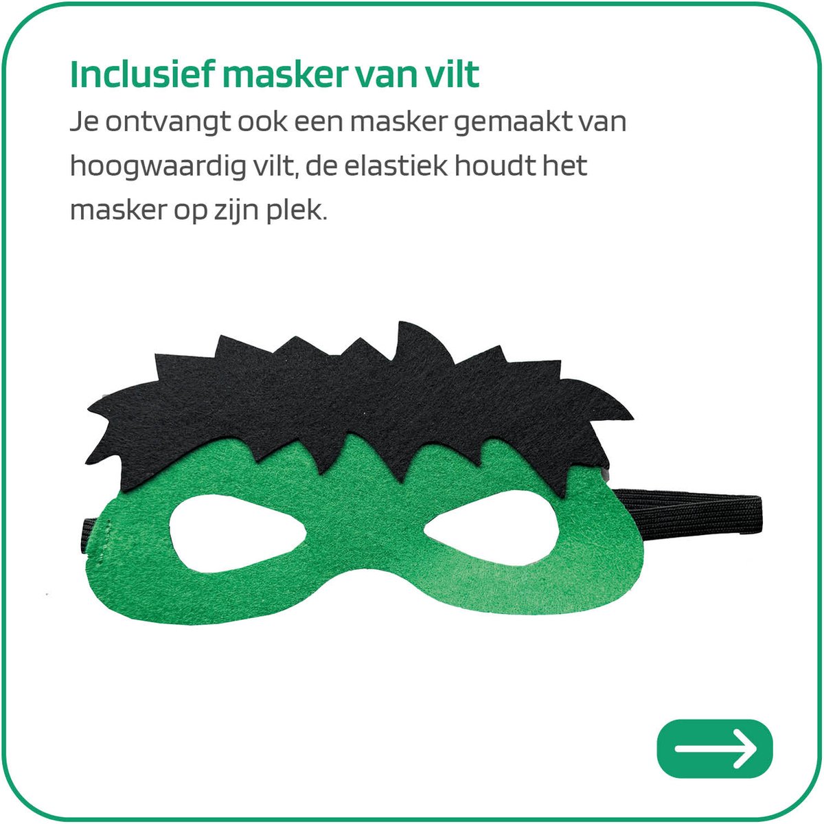 Hulk Carnavalskleding kinderen - Superhelden cape - masker - armband — afbeelding 5