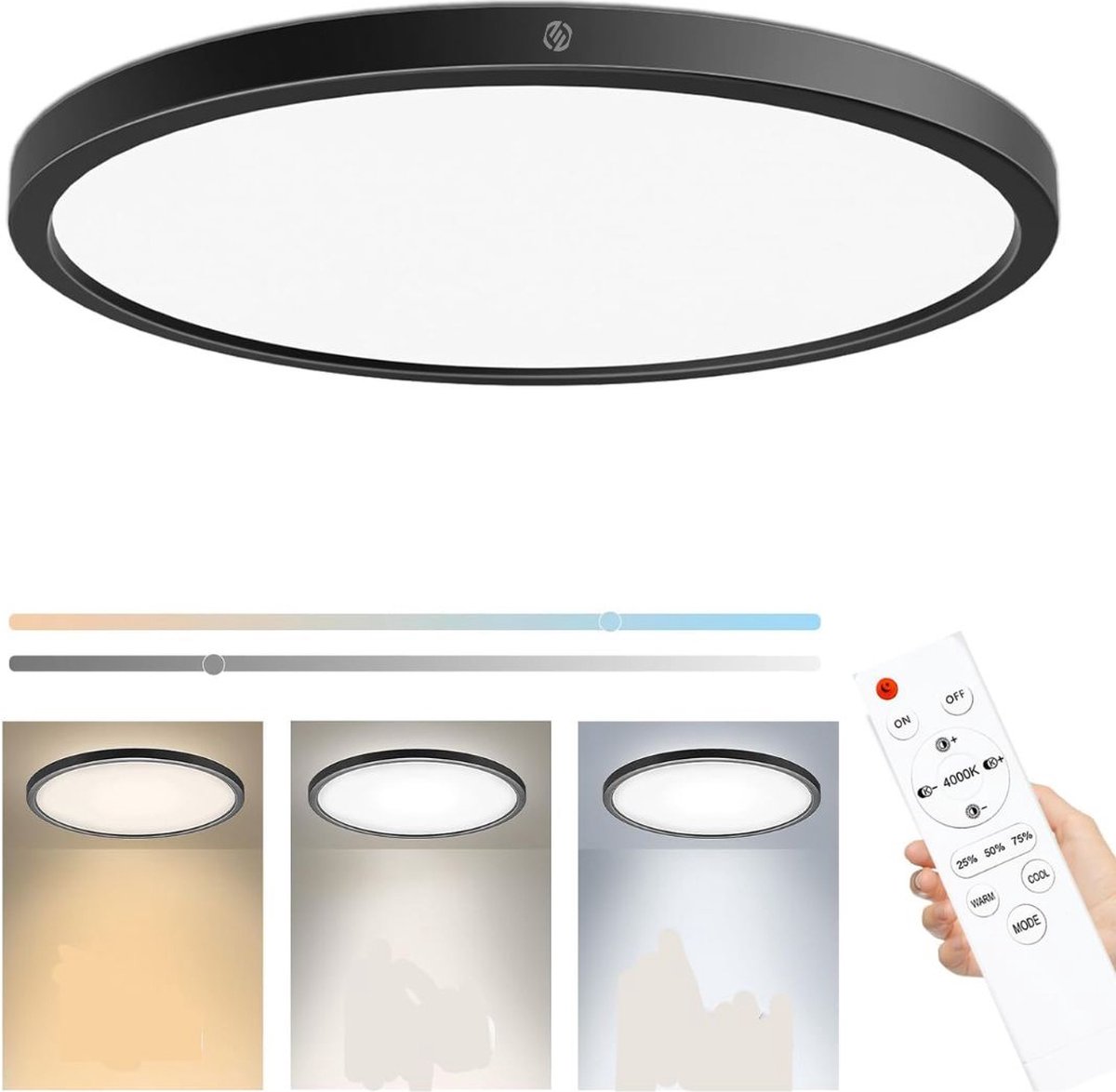 Equivera Plafonaire Lamp - Lamp - Plafond Lamp - Plafonnaire Lamp - Plafondlamp zwart