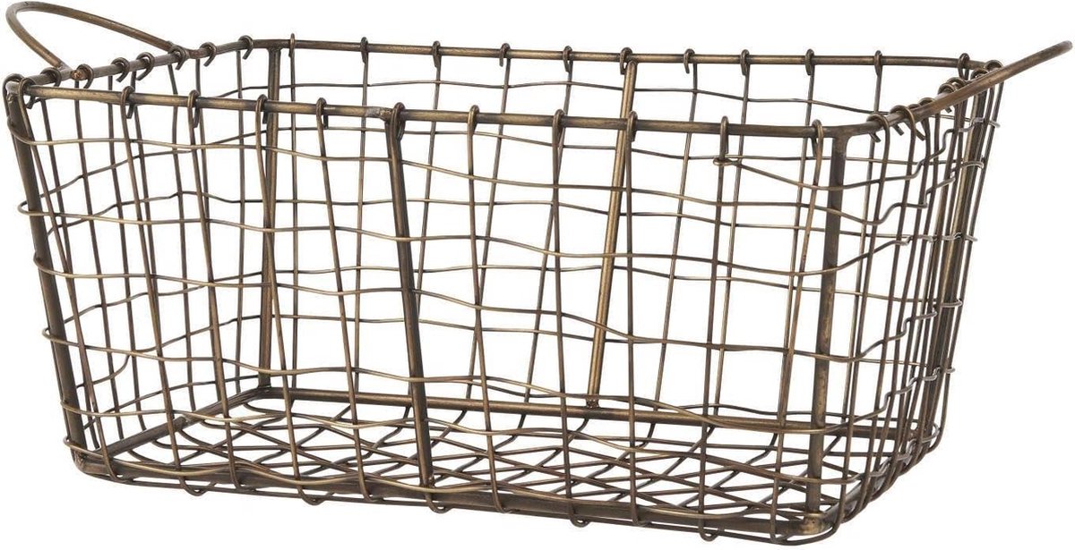 Opbergmand draadmand metaal 38x25cm - Mand winkelmand 57114-17