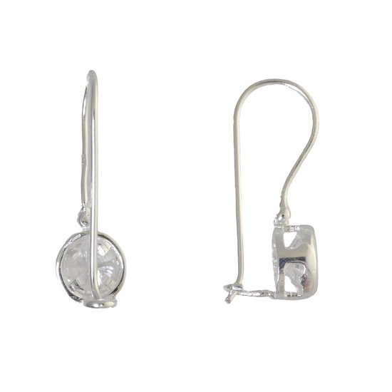 Behave - Boucles d'oreilles - Argent sterling 925 - Boucles d'oreilles pendantes avec pierre de zircone transparente