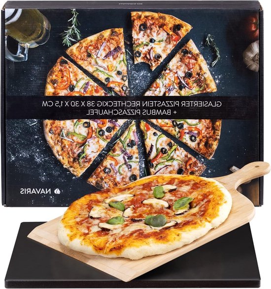 Officiële Navaris Pizzasteen XL Voor Oven En Barbecue - Rechthoekige