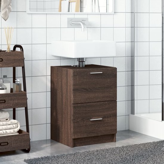 Wastafelkast 40x37x59 cm bewerkt hout sonoma eikenkleurig