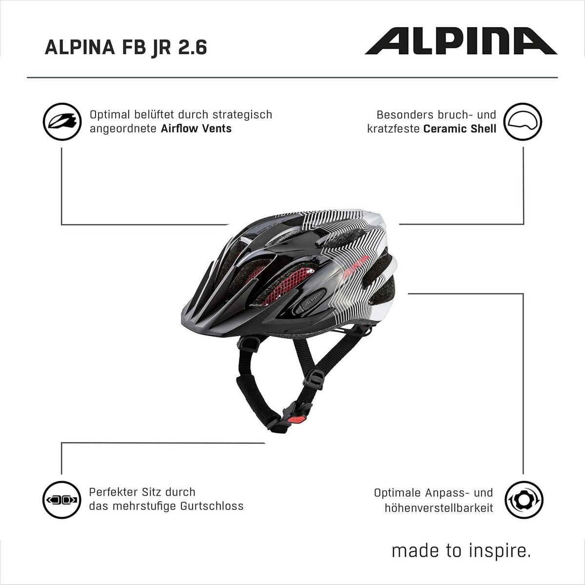FB JR.2.0 fietshelm voor unisex kinderen met optimale bescherming