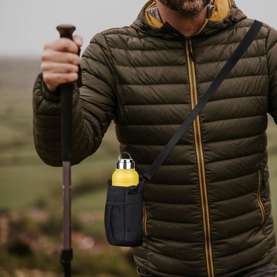 Stabiele fiets bidonhouder - flessenhouder drinkhouder met gaaszak - zonder schroeven - voor mountainbike - vouwfiets - racefiets - stadsfiets - rolstoel — afbeelding 2