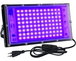 100W LED Black Light Lamp IP65 Waterdichte -overstromer met plug -schijnwerpers voor Glow Party Disco Blacklight Party Halloween UV Spotlight