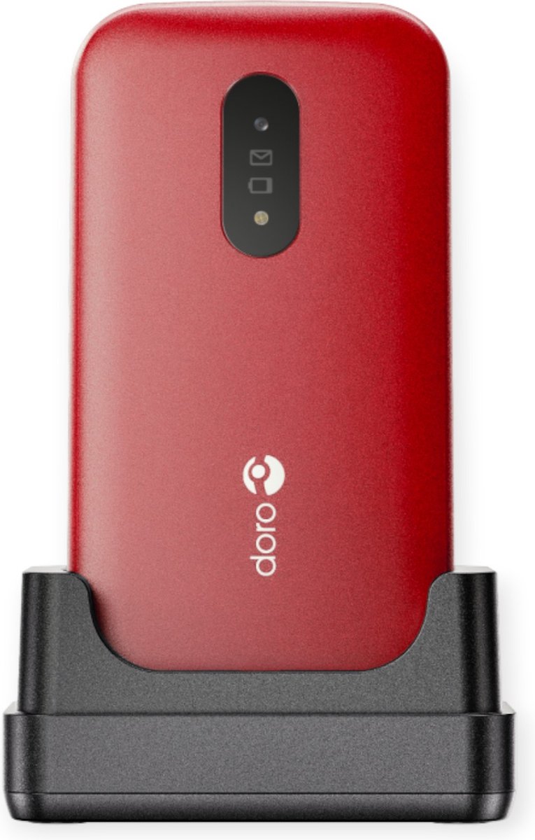 Doro 2820 - Eenvoudige Senioren Klaptelefoon - 4G - Rood/Wit