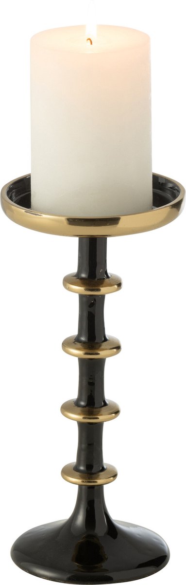 J-Line kaarshouder Bal - metaal - zwart/goud - small