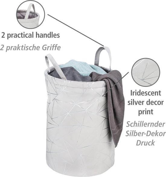 WENKO Ronde wasverzamelaar Juna, 100% juten wasmand voor het verzamelen van vuile was in de badkamer en slaapkamer, opbergmand met twee handvatten voor gemakkelijk transport, 38 × 55 cm, bruin