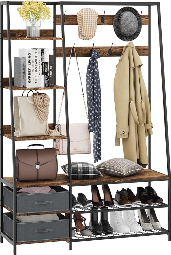 Garderobe met spiegel en opbergruimte - Wit - BAVALO - Koop nu goedkoop