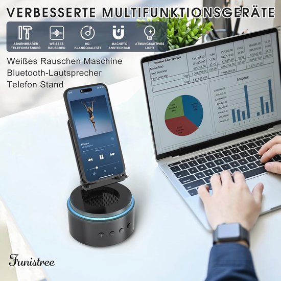 Bluetooth-luidspreker met Telefoonstandaard - Cadeaus voor Mannen en Kerstmis - Grappige Muziekbox en Gadgets voor Hem van Gadgy — afbeelding 3