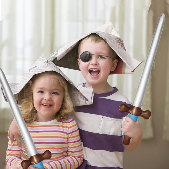 Opblaasbaar piratenzwaard set - 12 stuks, 61 cm, speelgoed voor feestjes en cosplay — afbeelding 4