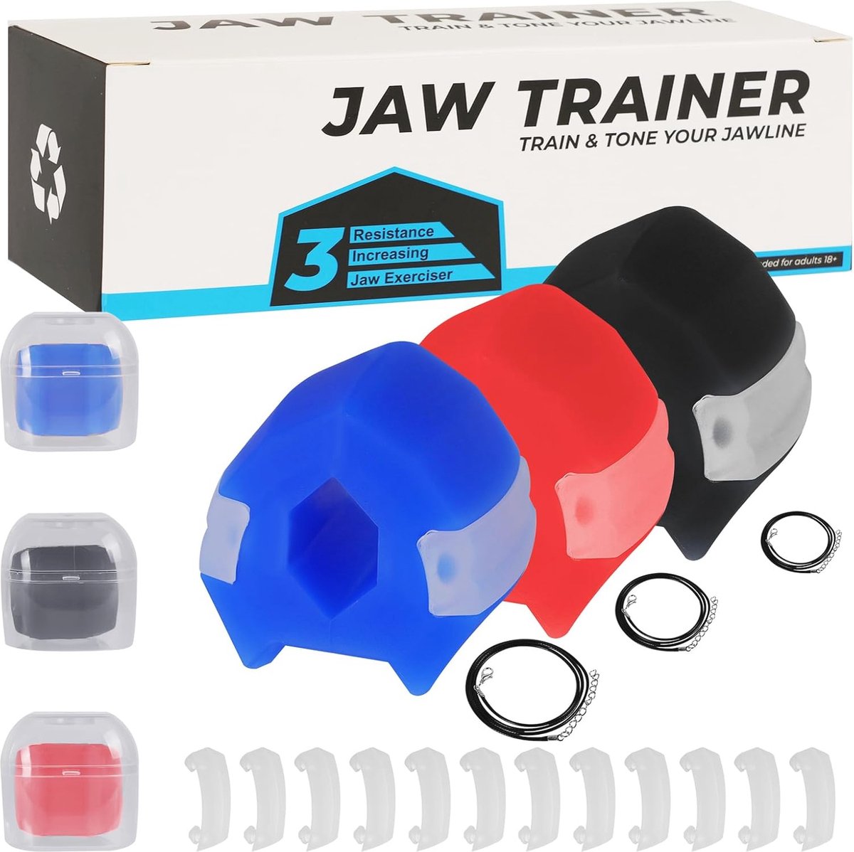 Kaaktrainer voor een Strakkere Kaken - Siliconen Spiertrainer voor Mannen en Vrouwen