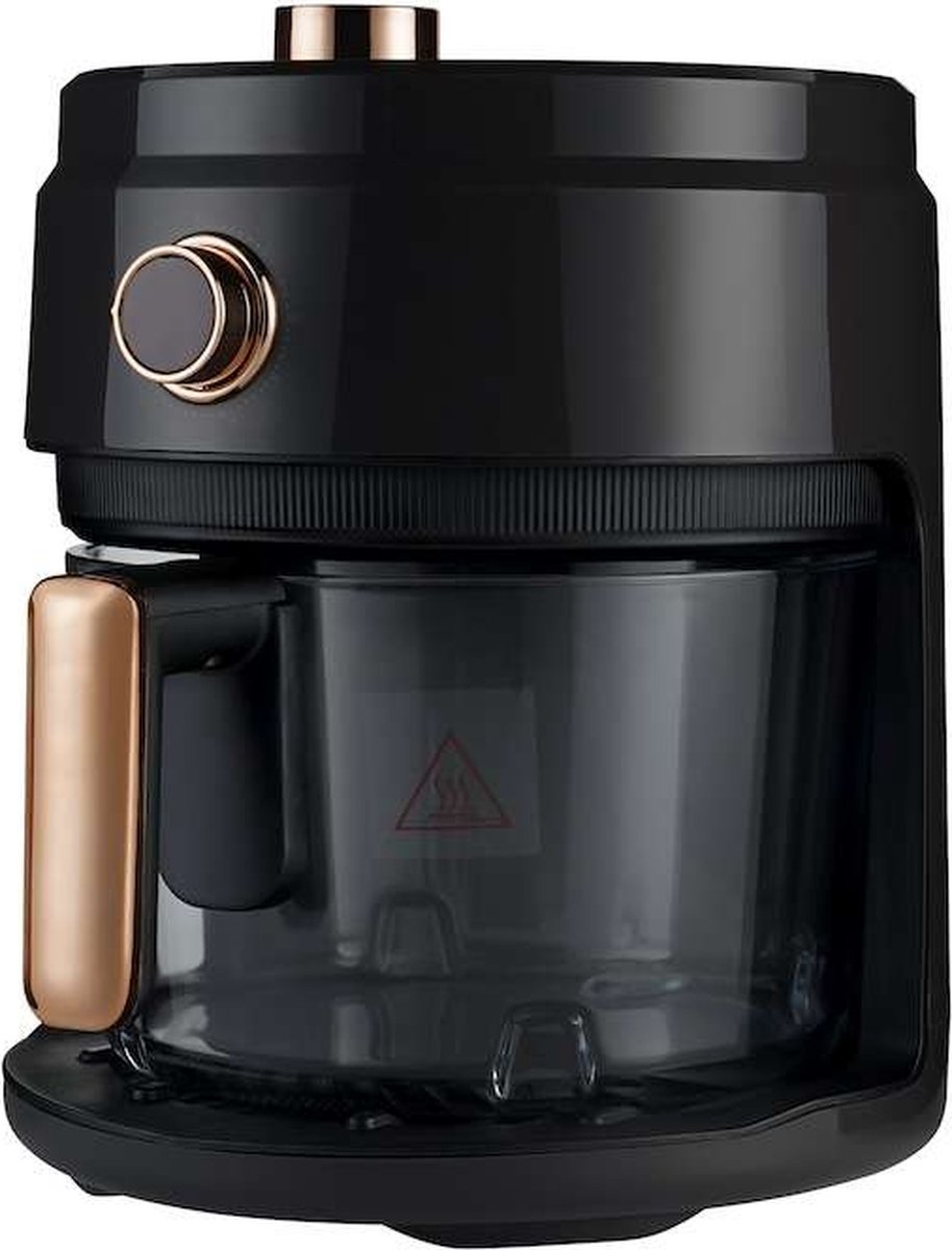 Hyundai Airfryer 3,5L Glazen Pot Zwart/Roségoud 1400W