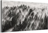 Tableau aluminium 120x60 cm - Décoration murale métal - Paysage - Brume - Forêt - Nature - Décoration murale métal salon - Décoration industrielle - Photo sur dibond - Accessoires industriels chambre