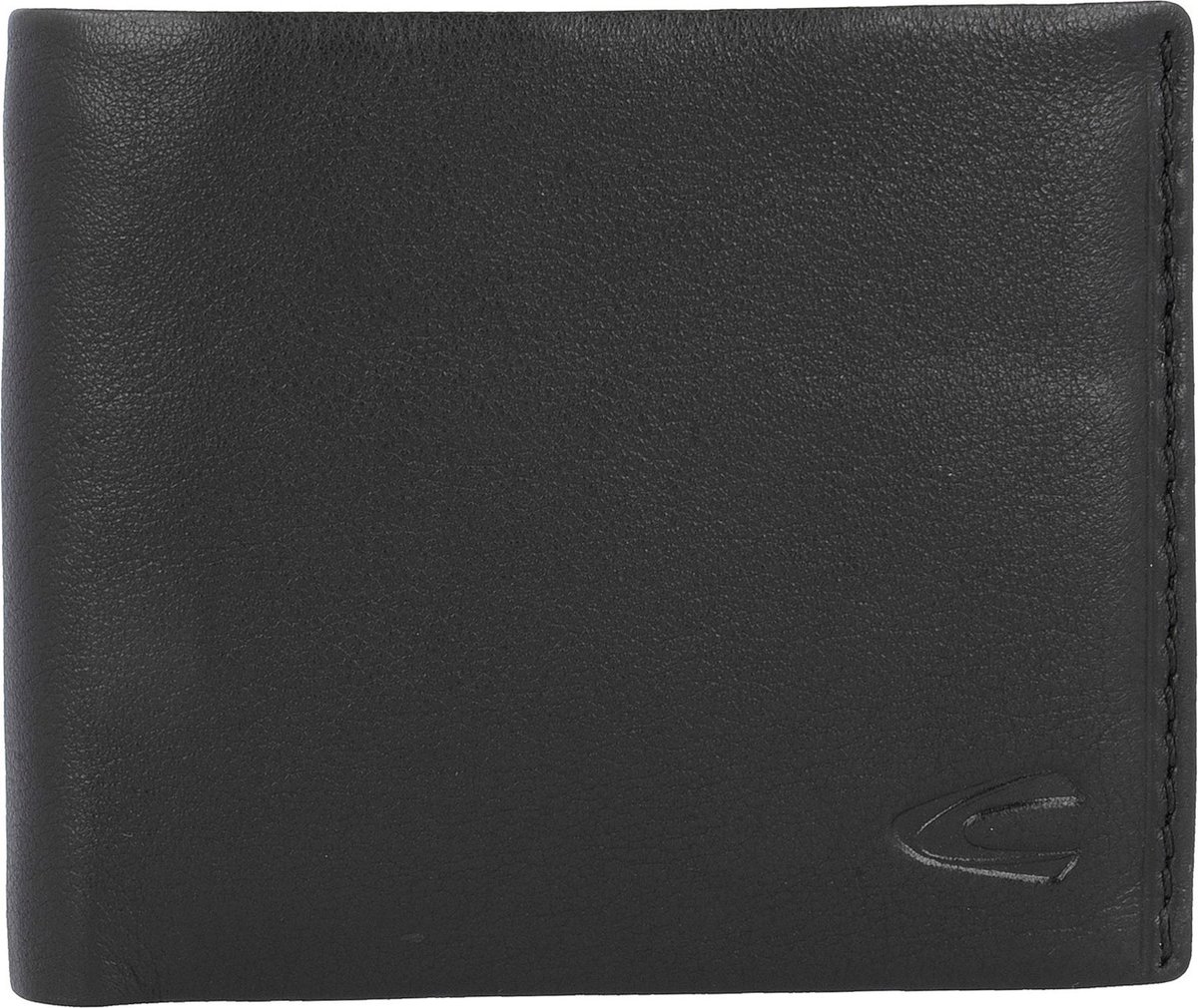 camel active Leren Portemonnee Atlanta 4 CC + Coin Wallet Black Zwart