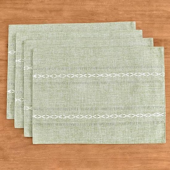 Keukentafelmatten Set van 6, Katoenen Omkeerbare Doek Placemats voor