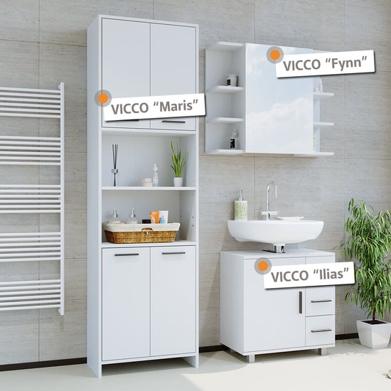 Vicco Maris Badkamerkast – 56.1 x 190 cm Wit
