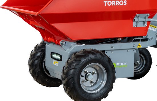 Elektrische dumper 500kg 216 liter met manueel kippen, batterij 48V Torros MED502 van Merkloos	 — afbeelding 3