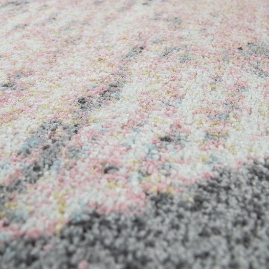 Paco Hoe Vloerkleed Woonkaer Laagpolig Pastel Vintage Look Abstract