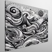 Acryl zwart wit schilderij | Monochrome meesterwerk: De contrastrijke dans van licht en schaduw | Kunst - 20x20 centimeter op Canvas | Foto op Canvas