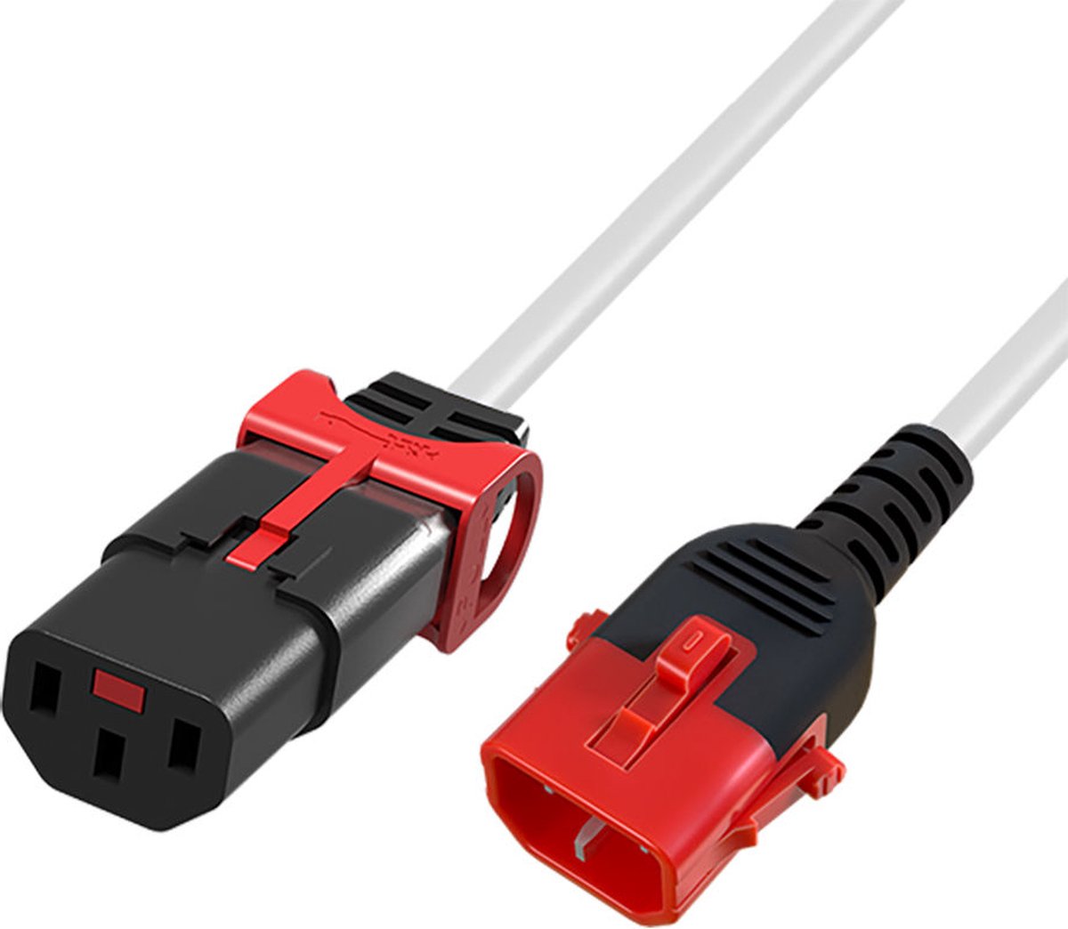 Image of ACT Netsnoer C13 IEC Lock+ - C14 IEC Lock Dual Locking wit 1 m, PC3607 AK5507