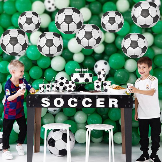 Lampion - Sint Maarten - Lampionstokje - Lichtje - Voetbal - Treklampion - Papier - Kind - Wit - Versiering - 4 Stuks van BTH — afbeelding 2