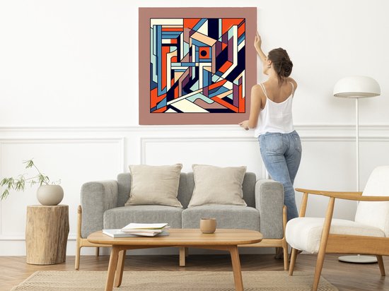 Modern picasso schilderij | Abstracte avant-garde meesterwerk van hedendaagse artistieke expressie in beeldende kunst | Kunst - 75x75 centimeter op Forex | Foto op Forex