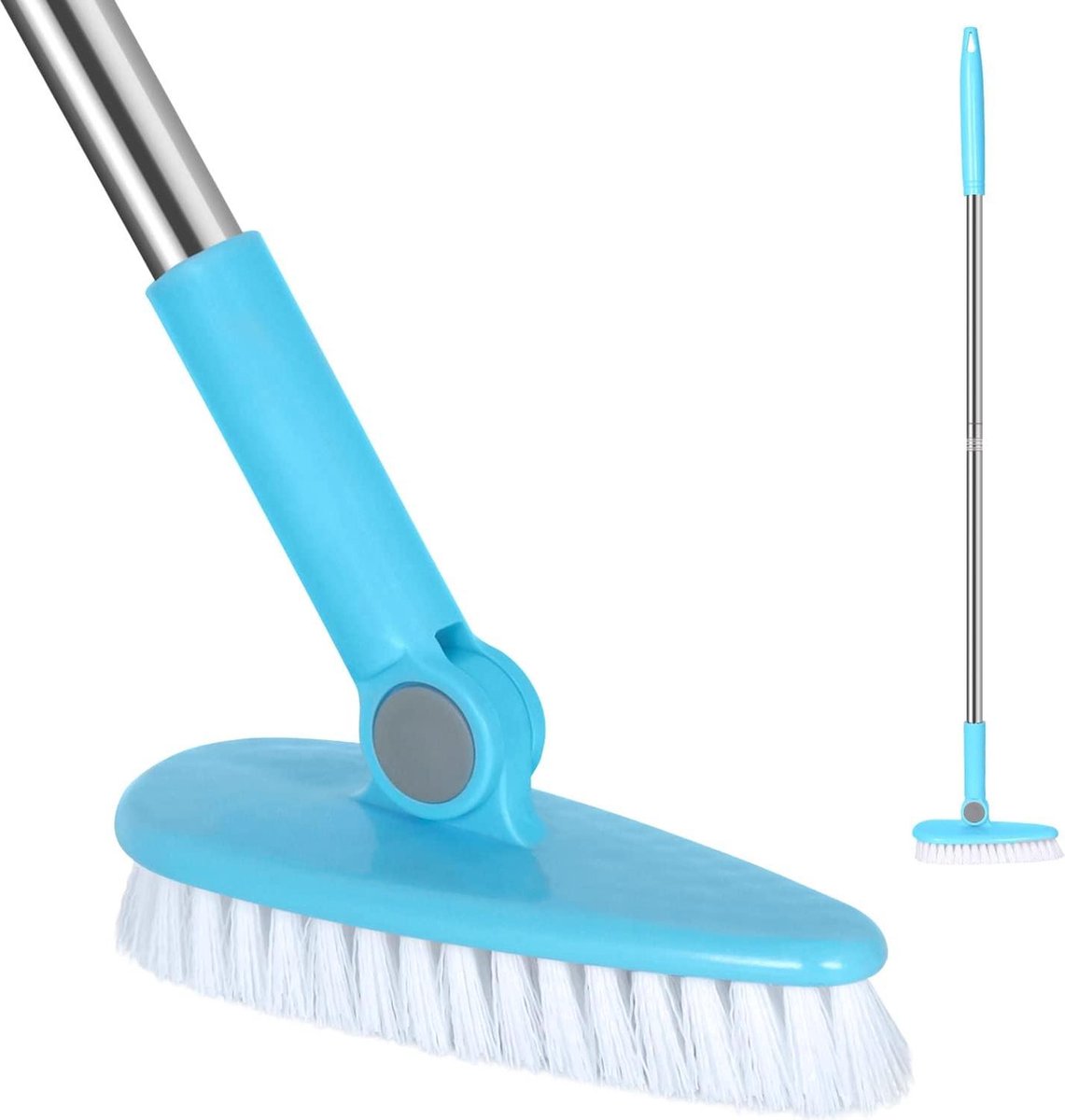 Goedkoopste Vloer schrobborstel voor badkamer en keuken - 63 inch breed - 354 inch lange steel - draaibare kop schrobber met steel