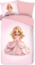 Pure dekbedovertrek prinses - 1 persoons 140x200/220 cm - Roze - Microvezel