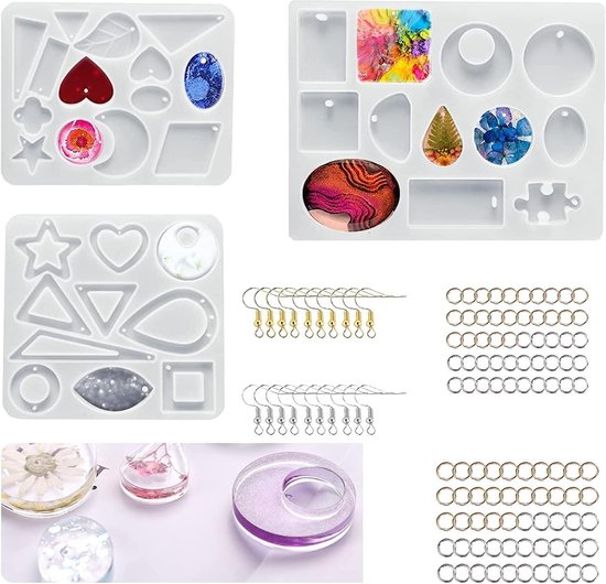 Moule En Résine Silicone 163 Pièces Moules En Résine époxy Numéro Bijoux Couleur