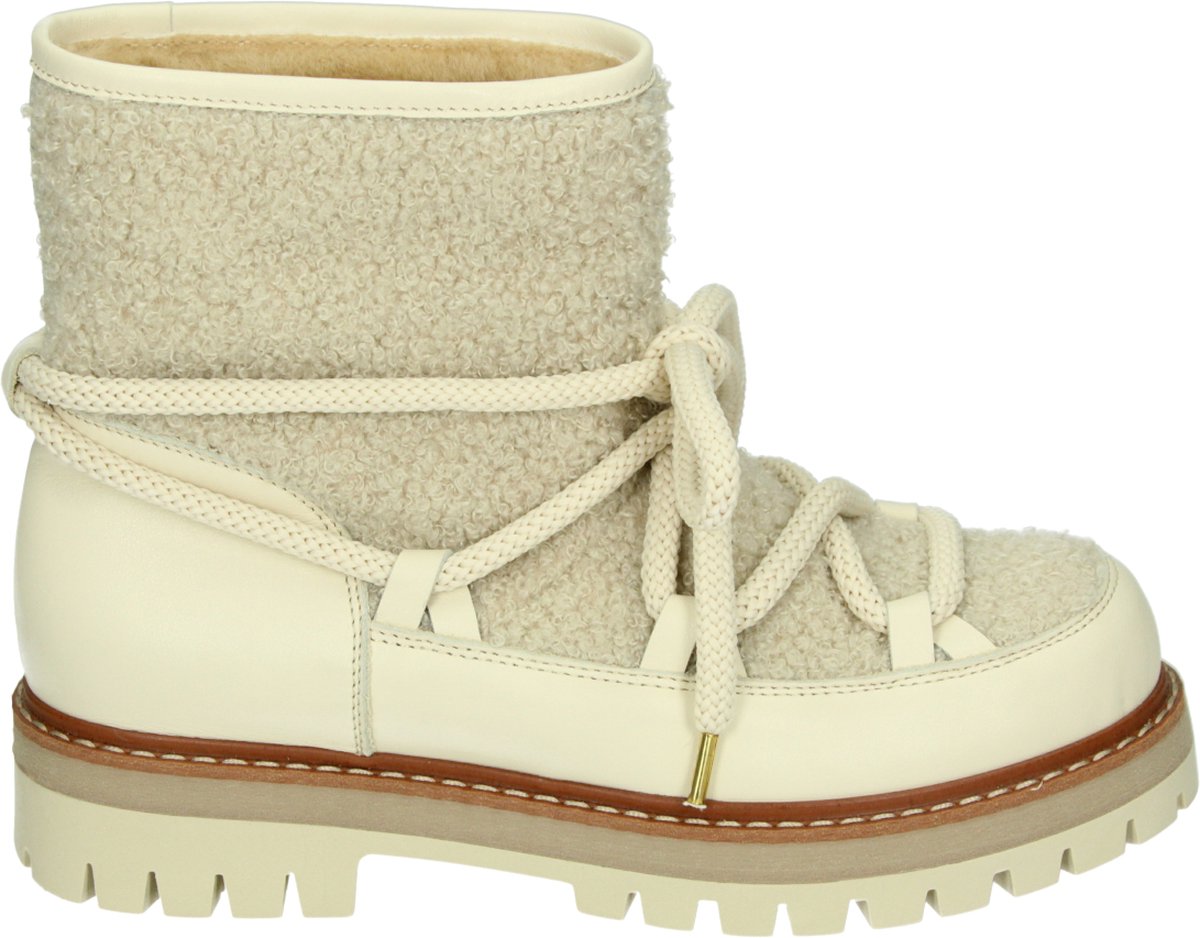 Ocra - 670 - Hoge sneakersVeterlaarzenDames veterschoenenDames sneakersHalf-hoge schoenen - Kleur: Wit/beige - Maat: 38