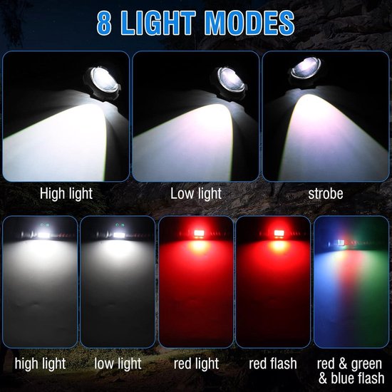 VASTFIRE Krachtige groene jachtlamp, 1200 lumen, 500 meter, roofzuchtige zaklamp, geschikt voor varkens, konijnen, coyotes en varkensjagers