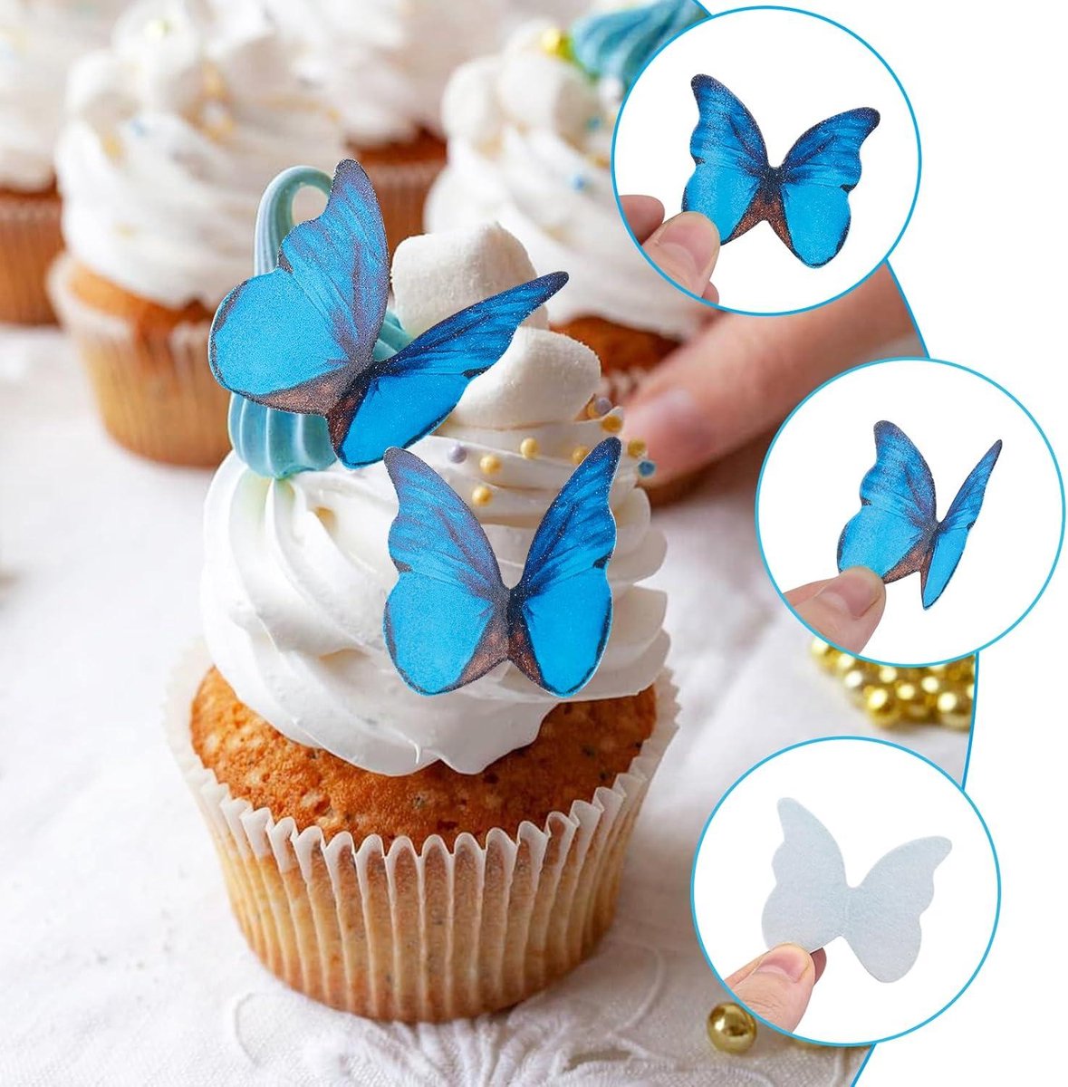 40 prachtige gemengde paarse eetbare wafer papier vlinder taart toppers decoraties