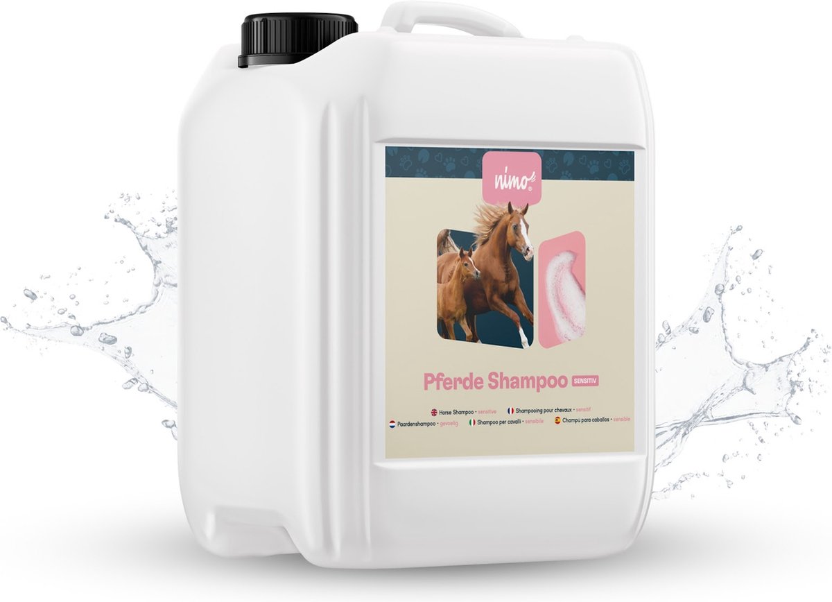 nimo® paardenshampoo sensitive • parfumvrij & pH-neutraal voor alle rassen